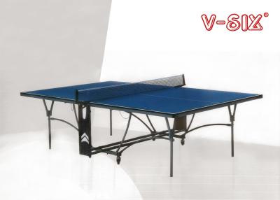 China Special U Form Foldable Table Tennis Table Indoor With Y Form Leg / Wheels for sale