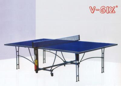 中国 Uの構造の折り畳み式の卓球のテーブルの車輪が付いている移動可能な円形の管の足 販売のため