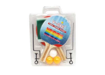 Chine Raquettes simples de ping-pong de récréation réglées avec l'emballage simple de boursouflure de boules du filet 3 de poteau à vendre