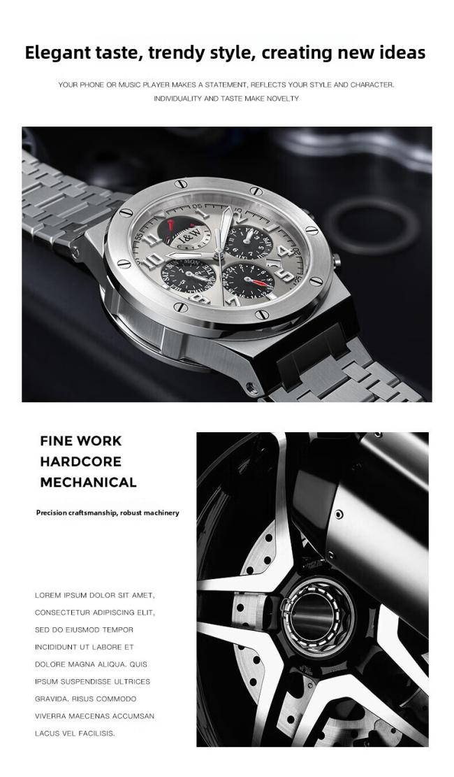Carnival Men’s Sports Chronograph Watch, Stainless‑Steel Case Silicone‑Strap Multi‑Function Wrist Watch