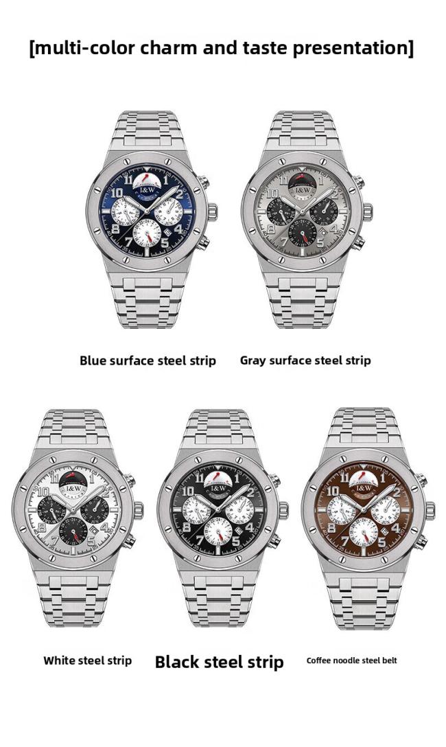 Carnival Men’s Sports Chronograph Watch, Stainless‑Steel Case Silicone‑Strap Multi‑Function Wrist Watch