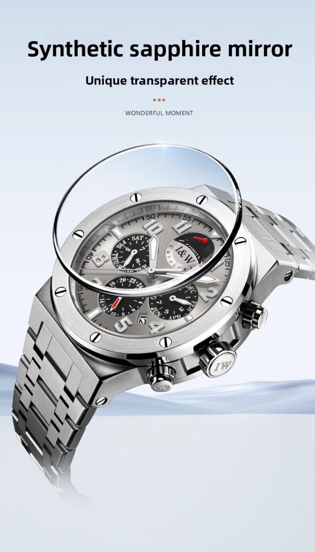 Carnival Men’s Sports Chronograph Watch, Stainless‑Steel Case Silicone‑Strap Multi‑Function Wrist Watch