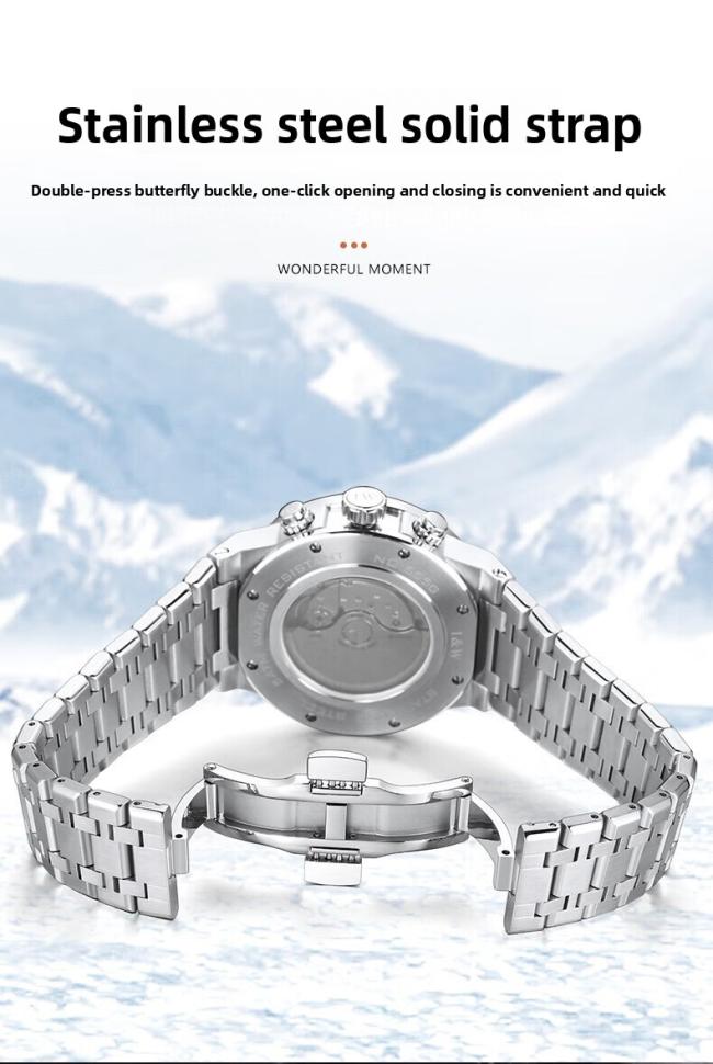 Carnival Men’s Sports Chronograph Watch, Stainless‑Steel Case Silicone‑Strap Multi‑Function Wrist Watch