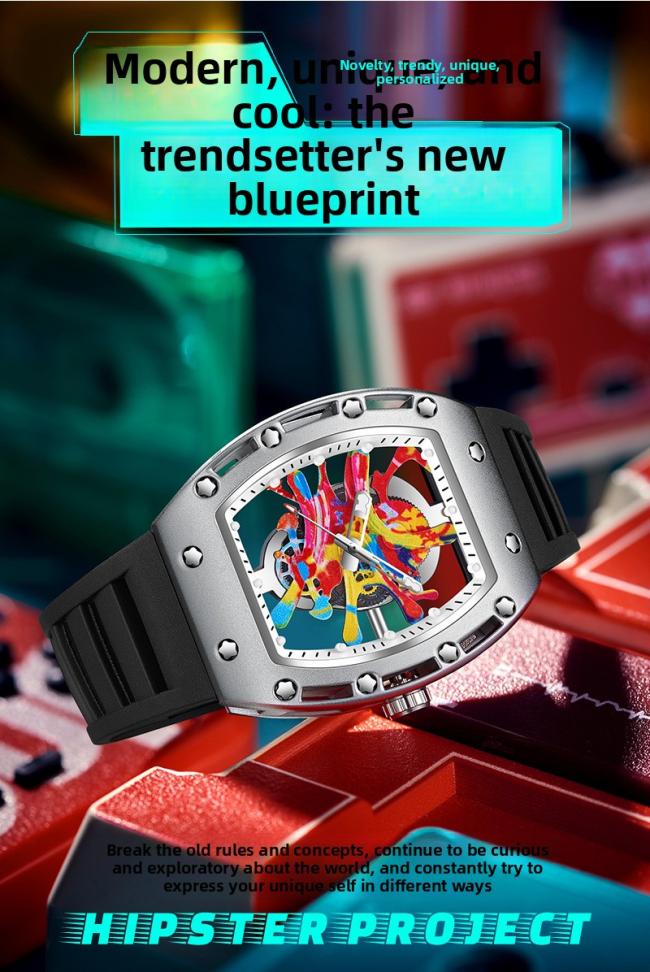 Men’s Multifunction Chronograph Quartz Watch, Stainless‑Steel Case Silicone‑Strap Sports Wrist Watch