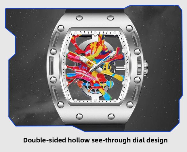 Men’s Multifunction Chronograph Quartz Watch, Stainless‑Steel Case Silicone‑Strap Sports Wrist Watch