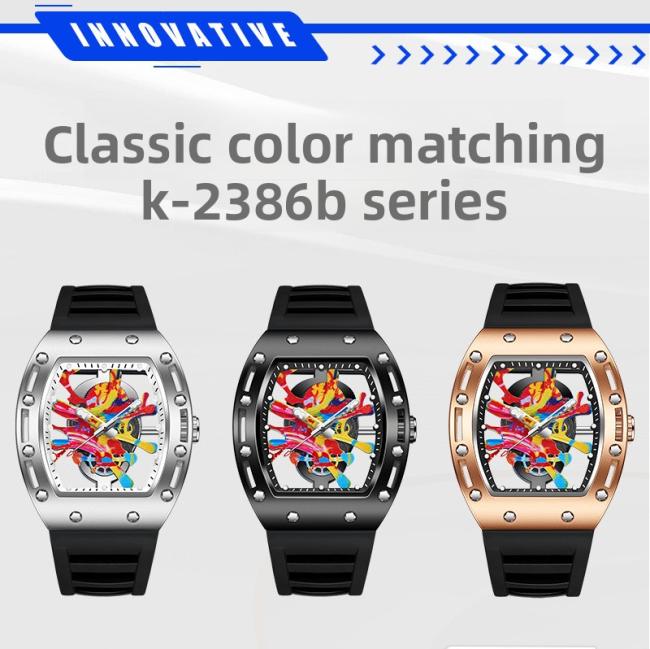 Men’s Multifunction Chronograph Quartz Watch, Stainless‑Steel Case Silicone‑Strap Sports Wrist Watch