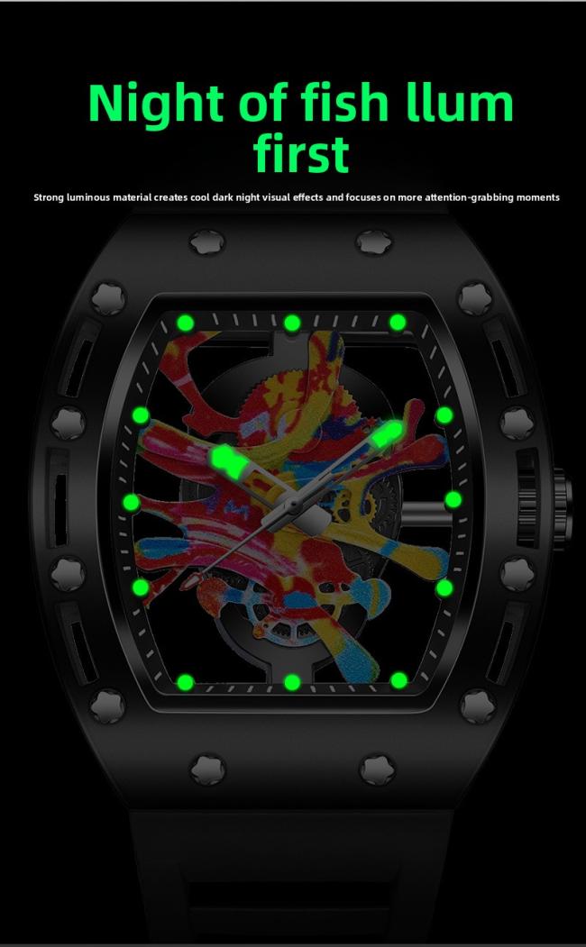 Men’s Multifunction Chronograph Quartz Watch, Stainless‑Steel Case Silicone‑Strap Sports Wrist Watch