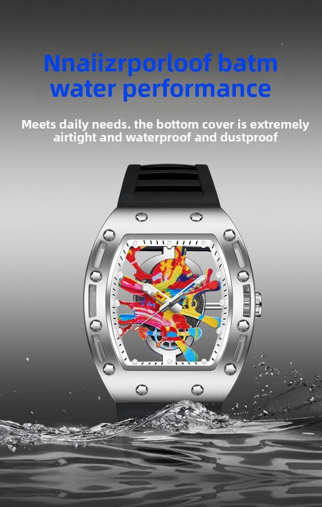 Men’s Multifunction Chronograph Quartz Watch, Stainless‑Steel Case Silicone‑Strap Sports Wrist Watch