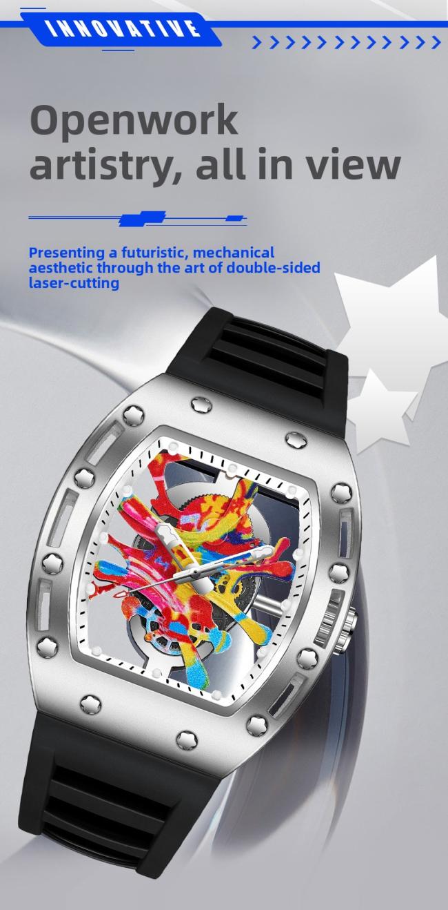 Men’s Multifunction Chronograph Quartz Watch, Stainless‑Steel Case Silicone‑Strap Sports Wrist Watch