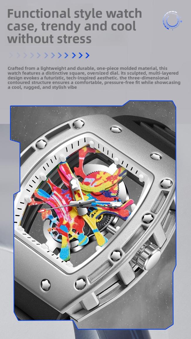 Men’s Multifunction Chronograph Quartz Watch, Stainless‑Steel Case Silicone‑Strap Sports Wrist Watch