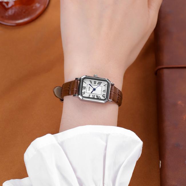 Vintage Square Dial Women Quartz Watch Soft Leather Strap Elegant Business Dress Wristwatch Minimalist Ladies Daily Jewelry Watch 3 Colors