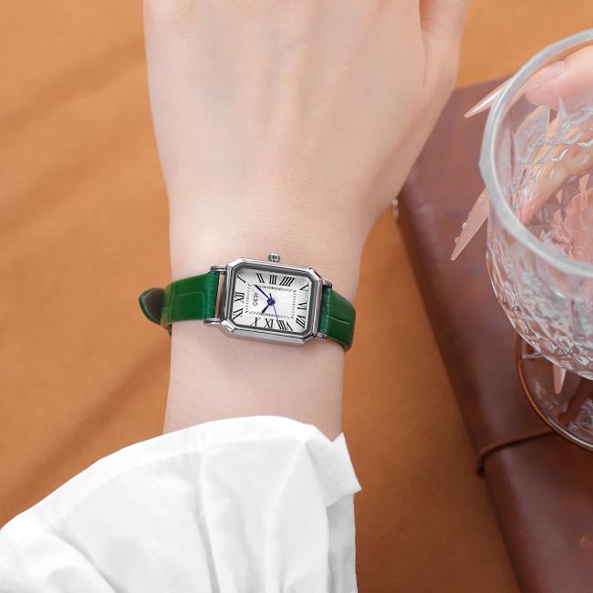 Vintage Square Dial Women Quartz Watch Soft Leather Strap Elegant Business Dress Wristwatch Minimalist Ladies Daily Jewelry Watch 3 Colors