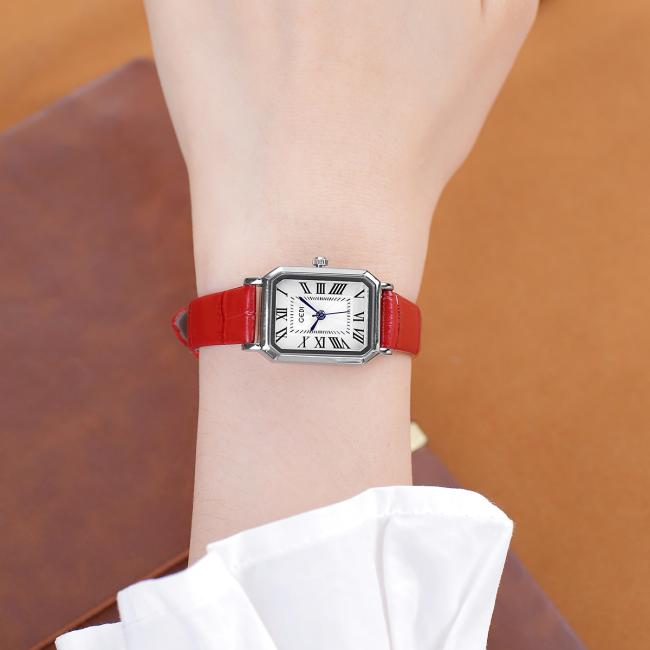 Vintage Square Dial Women Quartz Watch Soft Leather Strap Elegant Business Dress Wristwatch Minimalist Ladies Daily Jewelry Watch 3 Colors