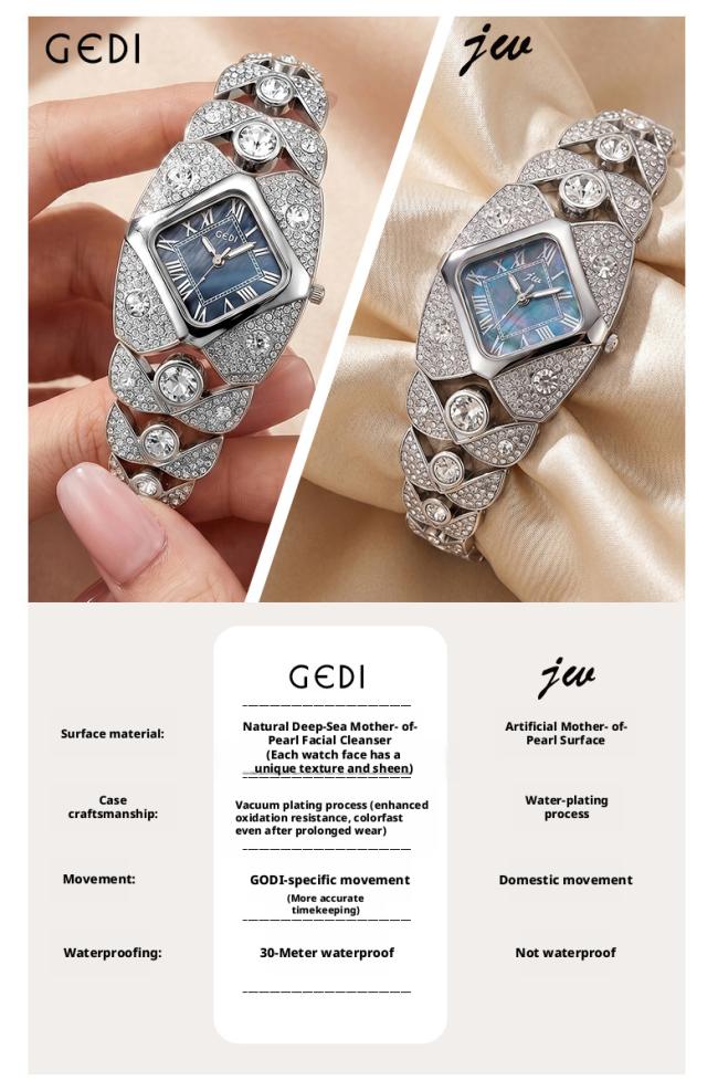 Luxury Rhombus Full Diamond Ladies Wrist Watch Sparkling Rhinestone Bangle Bracelet Quartz Watch Elegant Jewelry Watch For Women Party Daily Gift 3 Colors