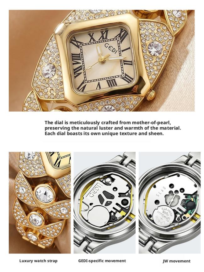 Luxury Rhombus Full Diamond Ladies Wrist Watch Sparkling Rhinestone Bangle Bracelet Quartz Watch Elegant Jewelry Watch For Women Party Daily Gift 3 Colors