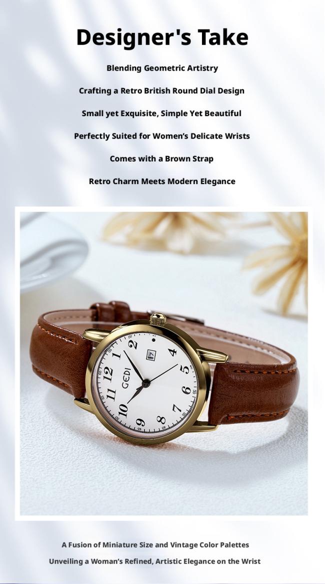 Minimalist Round Dial Women Quartz Watch Soft Leather Strap Classic Business Dress Wristwatch Elegant Daily Ladies Watch 3 Colors