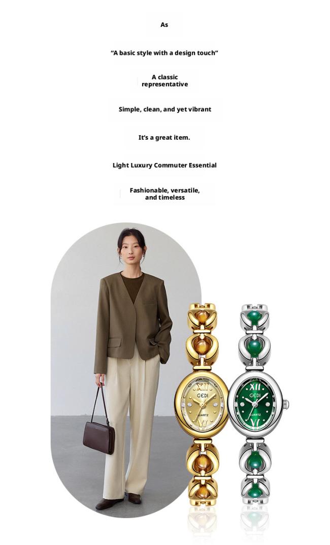 Mini Slim Bracelet Ladies Watch Inlaid Ruby Emerald Gold Dial Delicate Dress Wristwatch For Small Wrist Female