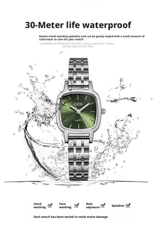 Vintage Square Stainless Steel Women Watch Thin Metal Bracelet Band Elegant Business Ladies Quartz Wrist Watch 3 Color Dials