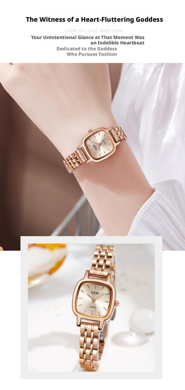 Vintage Square Stainless Steel Women Watch Thin Metal Bracelet Band Elegant Business Ladies Quartz Wrist Watch 3 Color Dials