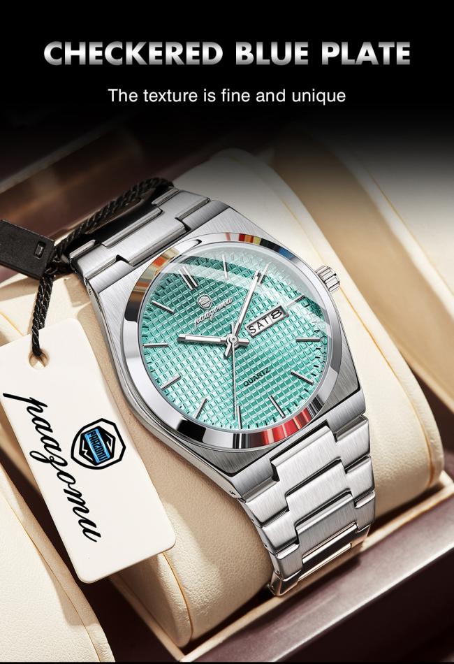 38mm Ultra Thin Stainless Steel Business Watch Men Luxury Waterproof Quartz Wristwatch