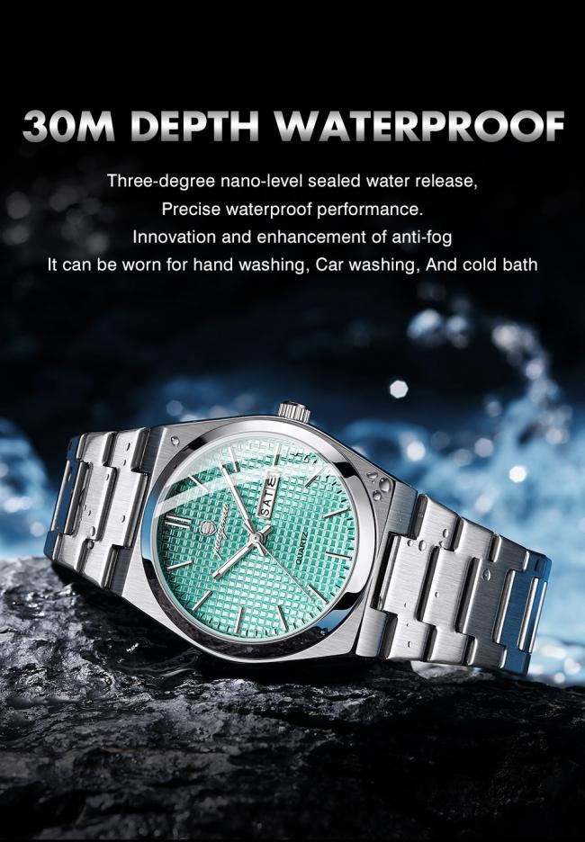 38mm Ultra Thin Stainless Steel Business Watch Men Luxury Waterproof Quartz Wristwatch