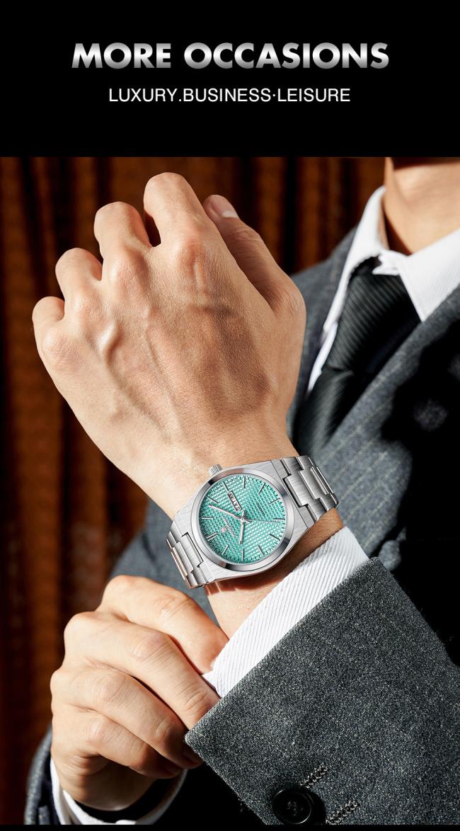 38mm Ultra Thin Stainless Steel Business Watch Men Luxury Waterproof Quartz Wristwatch