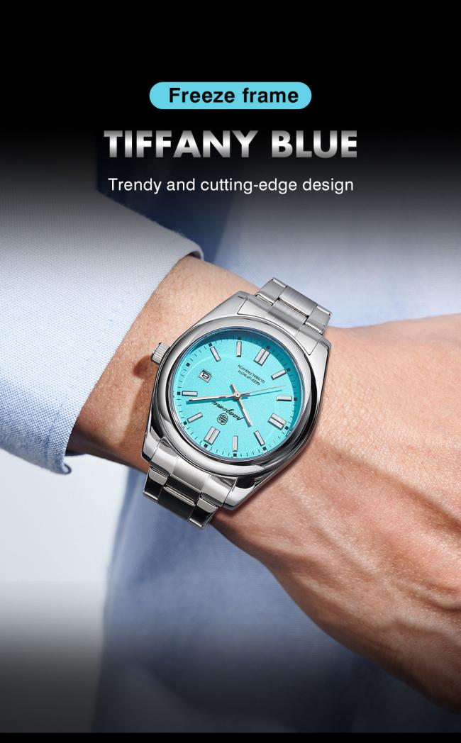 41mm Men Business Calendar Quartz Watch Solid Stainless Steel Bracelet Waterproof Dress Wrist Watch Multiple Color Dial For Gentleman Daily Wear