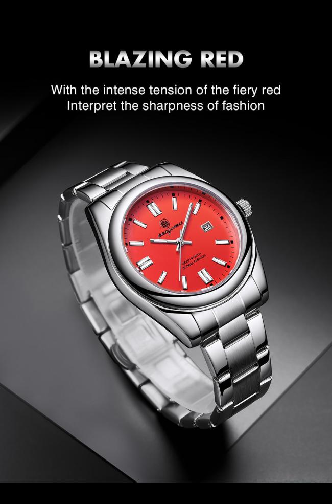 41mm Men Business Calendar Quartz Watch Solid Stainless Steel Bracelet Waterproof Dress Wrist Watch Multiple Color Dial For Gentleman Daily Wear