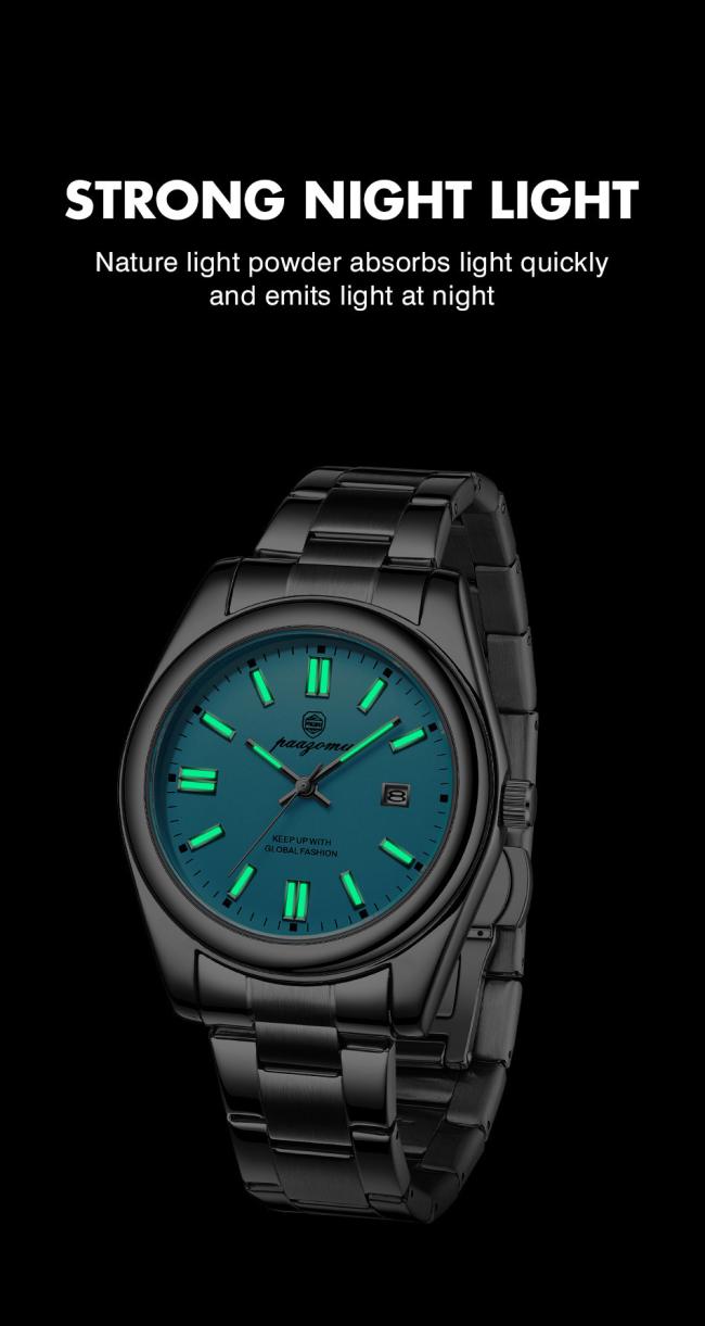 41mm Men Business Calendar Quartz Watch Solid Stainless Steel Bracelet Waterproof Dress Wrist Watch Multiple Color Dial For Gentleman Daily Wear