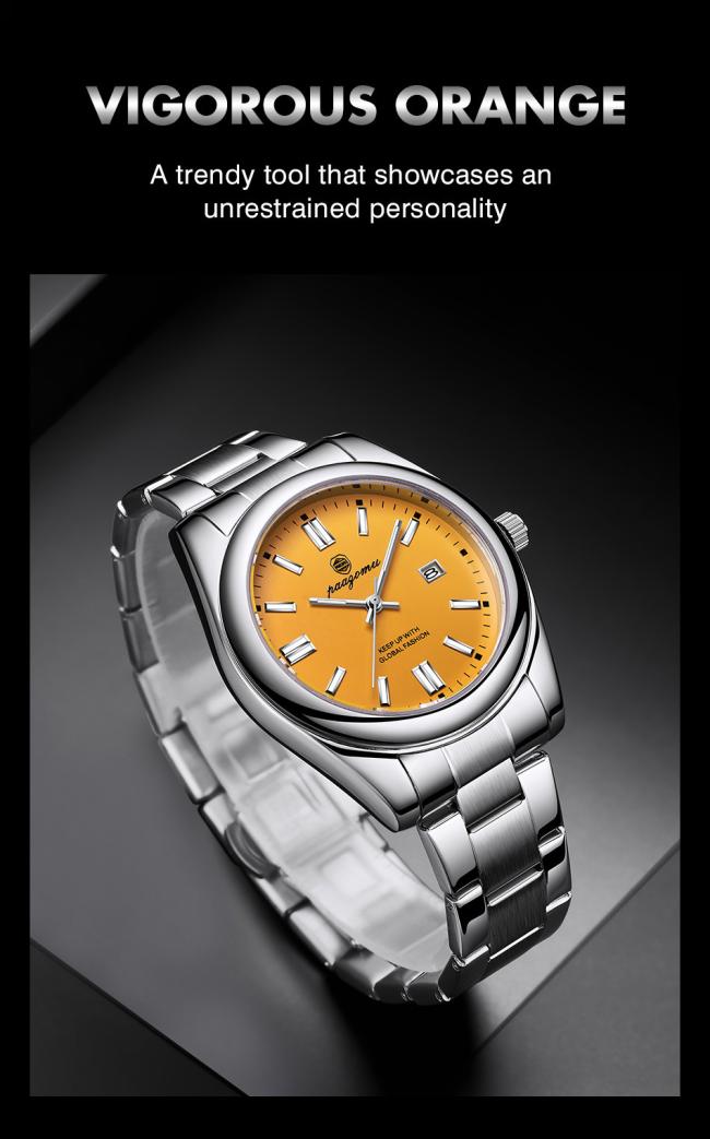 41mm Men Business Calendar Quartz Watch Solid Stainless Steel Bracelet Waterproof Dress Wrist Watch Multiple Color Dial For Gentleman Daily Wear