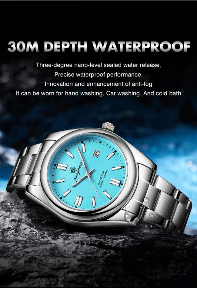 41mm Men Business Calendar Quartz Watch Solid Stainless Steel Bracelet Waterproof Dress Wrist Watch Multiple Color Dial For Gentleman Daily Wear