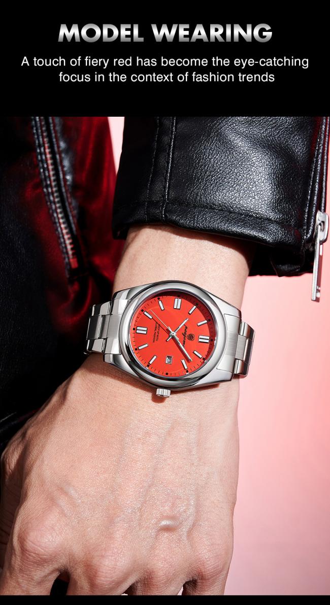 41mm Men Business Calendar Quartz Watch Solid Stainless Steel Bracelet Waterproof Dress Wrist Watch Multiple Color Dial For Gentleman Daily Wear