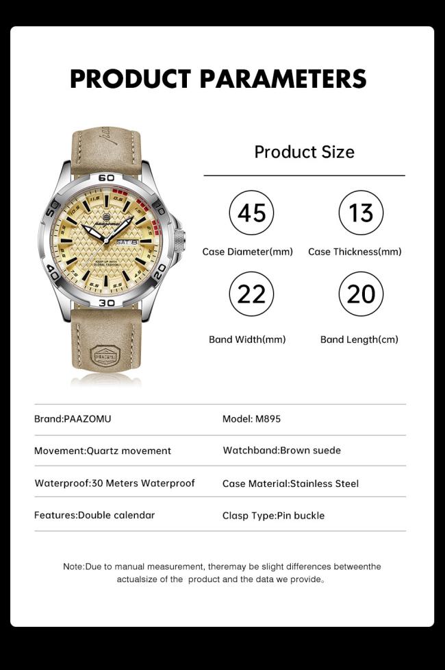 Men Large Dial Vintage Pilot Wrist Watch Multifunction Chronograph Leather Strap Waterproof Business Sports Quartz Watch 3 Color Dials For Men Gift