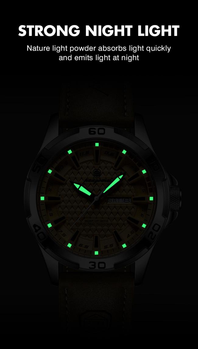 Men Large Dial Vintage Pilot Wrist Watch Multifunction Chronograph Leather Strap Waterproof Business Sports Quartz Watch 3 Color Dials For Men Gift