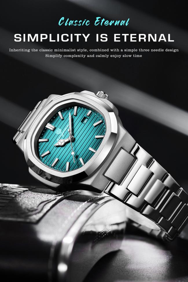 Men Luxury Textured Dial Business Wrist Watch Solid Stainless Steel Bracelet Waterproof Quartz Dress Watch 3 Color Options Rose Gold Silver For Gentleman Daily Gift