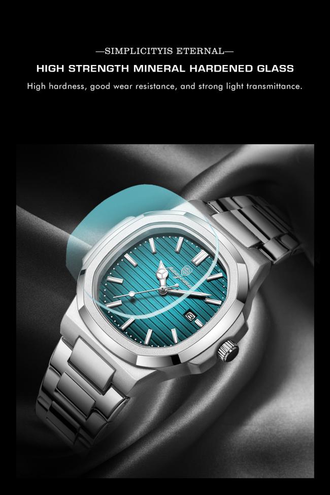 Men Luxury Textured Dial Business Wrist Watch Solid Stainless Steel Bracelet Waterproof Quartz Dress Watch 3 Color Options Rose Gold Silver For Gentleman Daily Gift