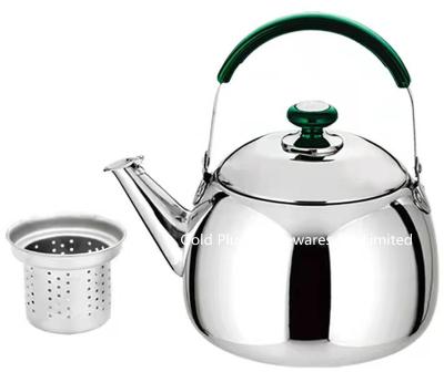 China 18cm Stainless Steel Whistling Kettle With Filter Hotel Coffee Pot for sale