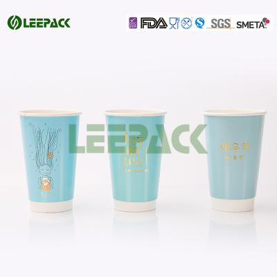 China 8 Oz White And Black double wall paper cup for Hot Drink , Non deforming for sale