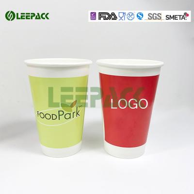 China Eco friendly Cold Paper Cups With Plastic Straw And Lid , Large Medium Small Size for sale