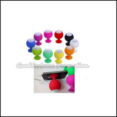 China promotional ball shape silicon Mp4/mp3 iphone computer speaker audio sound with sucker for sale