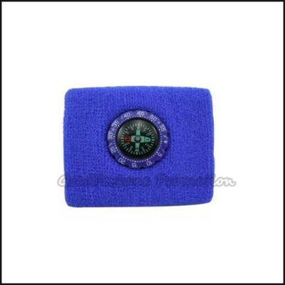 China Customed promotion printed logo polyester/cotton outdoor sports compass wrister bracer for sale