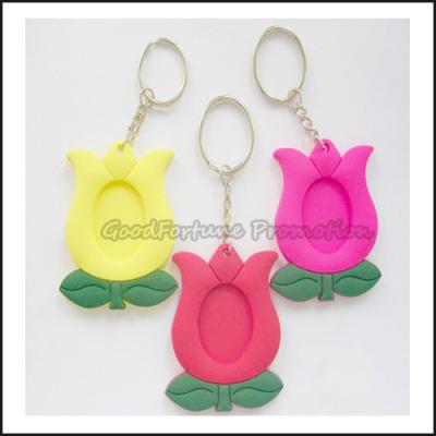 China promotion customed printed logo soft pvc rubber photo frame gift keychain keyrings for sale