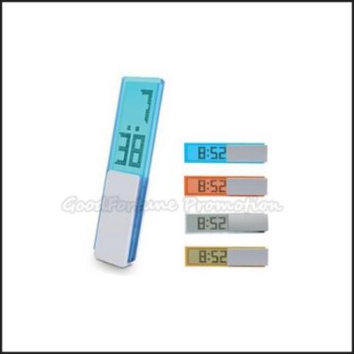 China Hot Sale high quanlity Promotional printed logo coloured fold LCD portable travel clock for sale