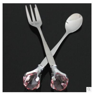 China New creative promotion gift product stainless steel fork+sppon wedding gift for sale