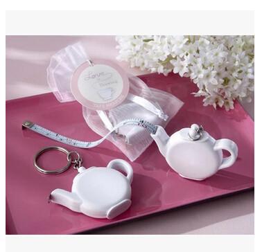 China New creative promotion gift product wedding gift coffeepot tape keychain keyrings for sale
