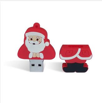 China New promotional customed logo christmas santa clause soft pvc usb flash drive disk for sale