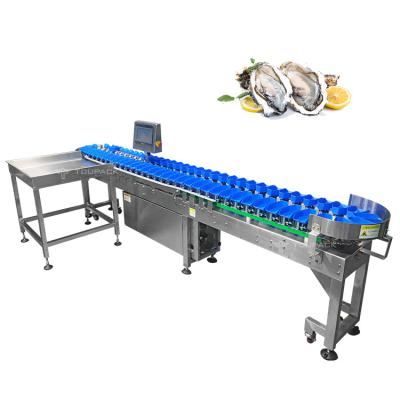 China Smart Fresh Oyster Trepang Abalone Weighing Sorting Machine 1-12 Levels Seafood Grading Machine for sale