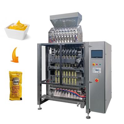 China Multi Lanes Liquid Paste Stick Sachet Packing Machine Ketchup Mayonnaise 3/4 Side Sealing Filling Machine for sale