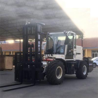 China 3.5 Ton 3 Ton 3000 Kg Off Road Fork Truck 4x4 4wd Diesel Rough Terrain Forklift With Cab / Epa for sale