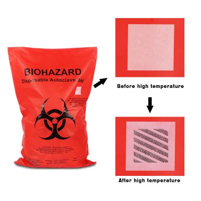 China Las bolsas de plástico aptas para el autoclave del Biohazard de los PP con el indicador de la temperatura en venta